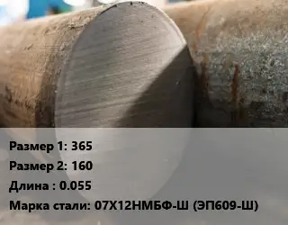 Поковка круглая 365х160 L=0.055 Сталь: 07Х12НМБФ-Ш (ЭП609-Ш)